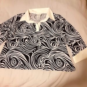 Worthington black & white Blouse Size XL